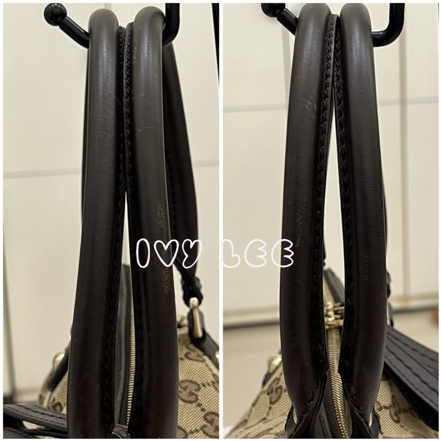 Gucci Sukey 247902 女式真皮 GG帆布手提包 黑色邊單肩包 二手精品-15