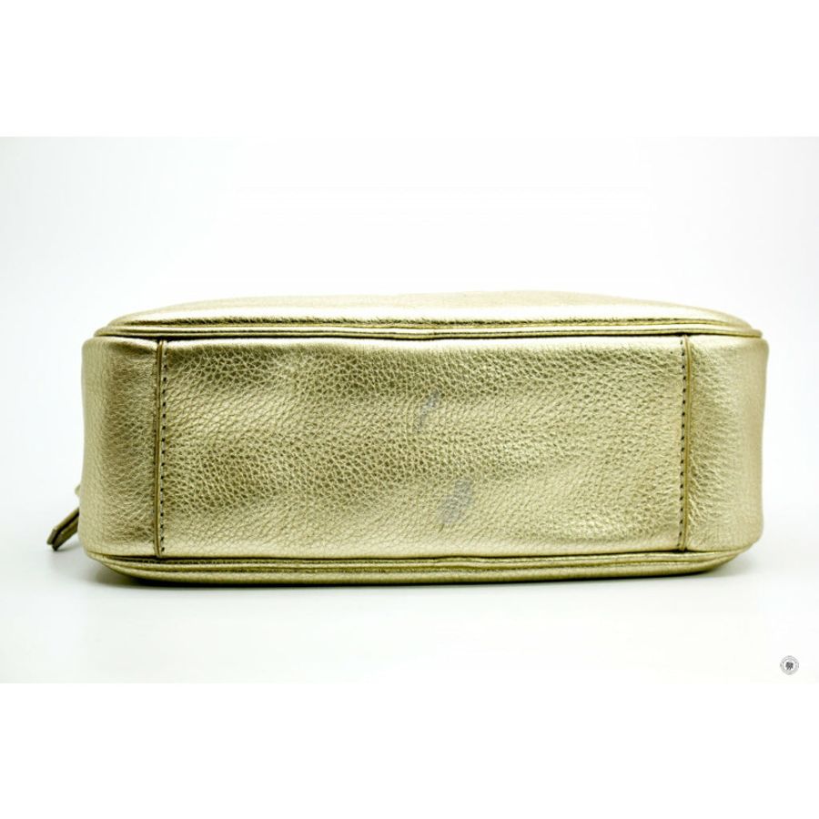Tory Burch Thea Gold Metallic Leather Shoulder Bags Ghw-3