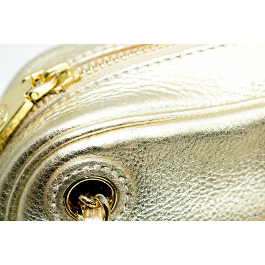 Tory Burch Thea Gold Metallic Leather Shoulder Bags Ghw-6