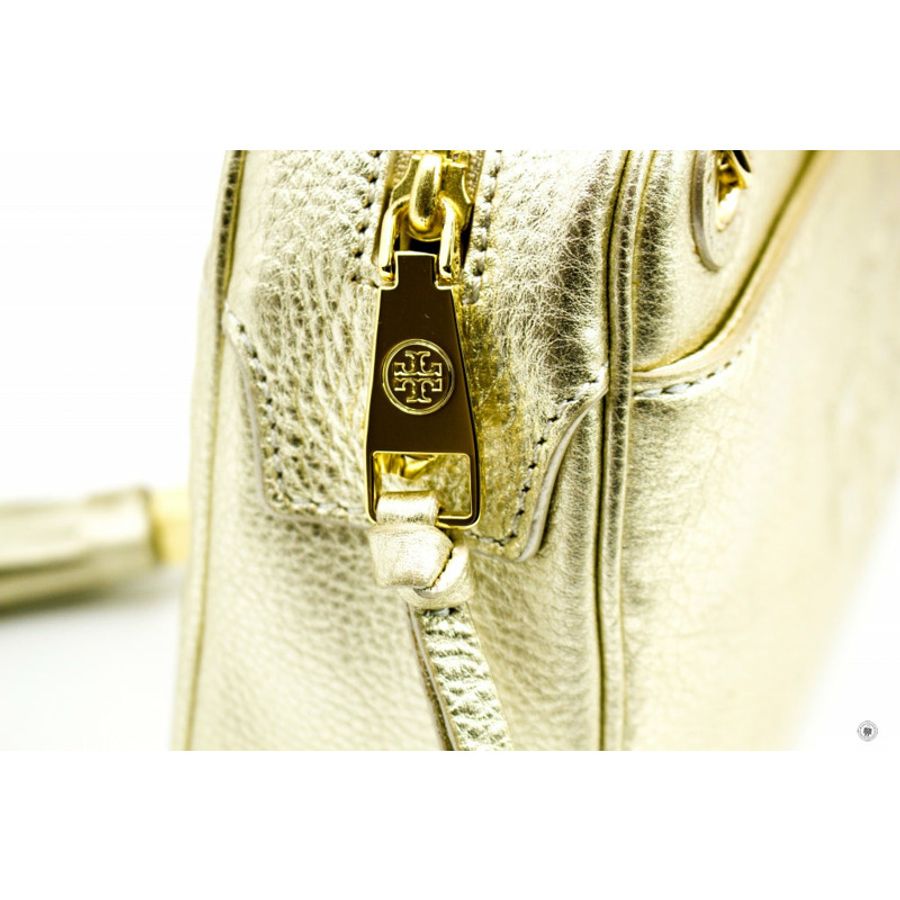 Tory Burch Thea Gold Metallic Leather Shoulder Bags Ghw-8