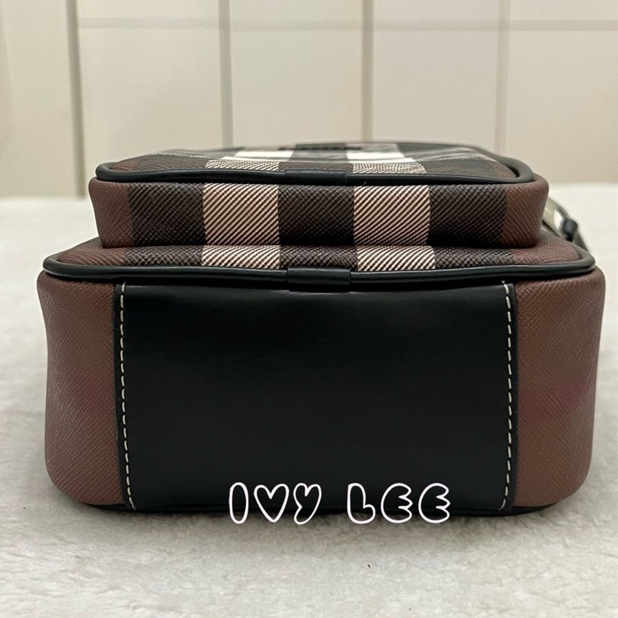 BURBERRY House Check 帆布小牛皮經典格紋 深樺木棕色 斜背包 肩背包 二手精品-2