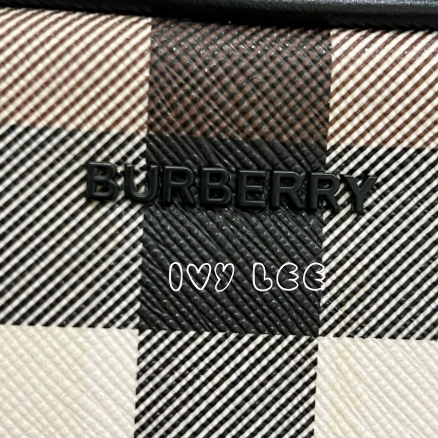 BURBERRY House Check 帆布小牛皮經典格紋 深樺木棕色 斜背包 肩背包 二手精品-3