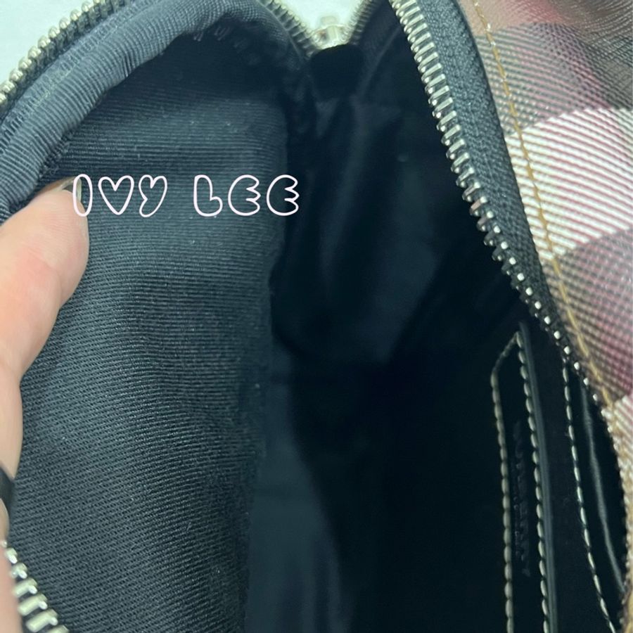 BURBERRY House Check 帆布小牛皮經典格紋 深樺木棕色 斜背包 肩背包 二手精品-8