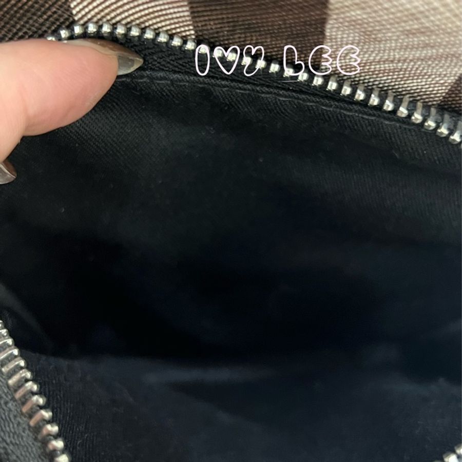 BURBERRY House Check 帆布小牛皮經典格紋 深樺木棕色 斜背包 肩背包 二手精品-10