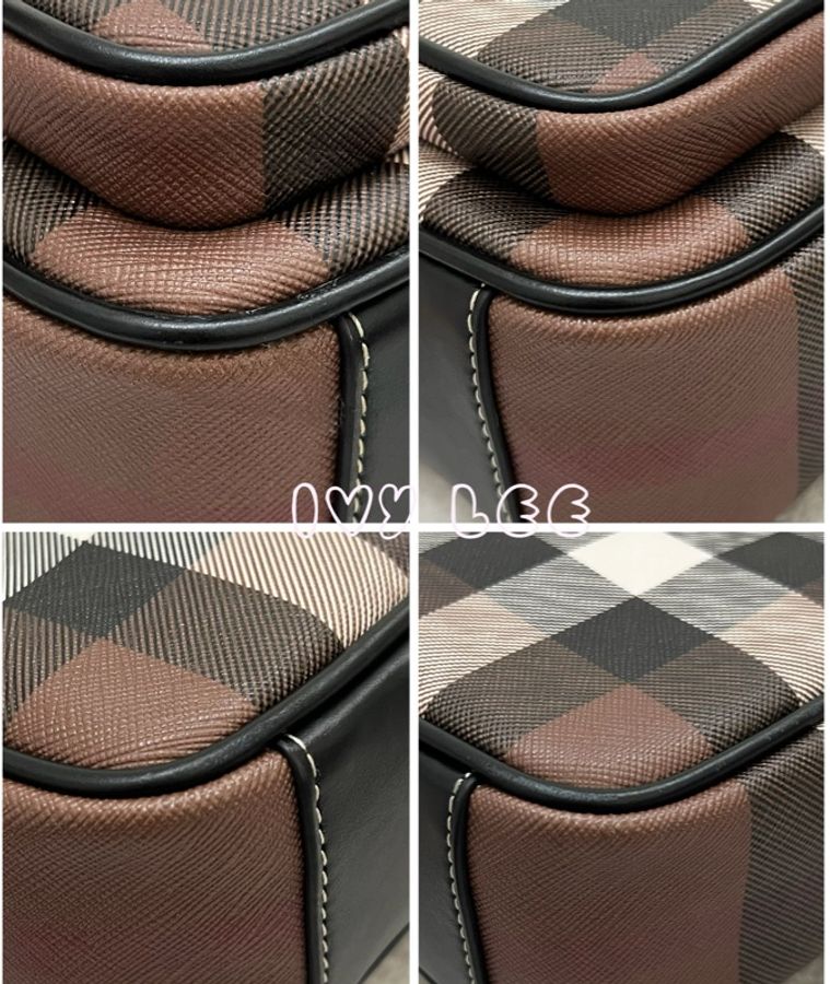 BURBERRY House Check 帆布小牛皮經典格紋 深樺木棕色 斜背包 肩背包 二手精品-12
