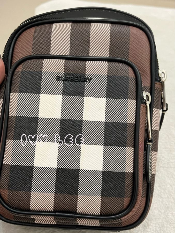 BURBERRY House Check 帆布小牛皮經典格紋 深樺木棕色 斜背包 肩背包 二手精品-22