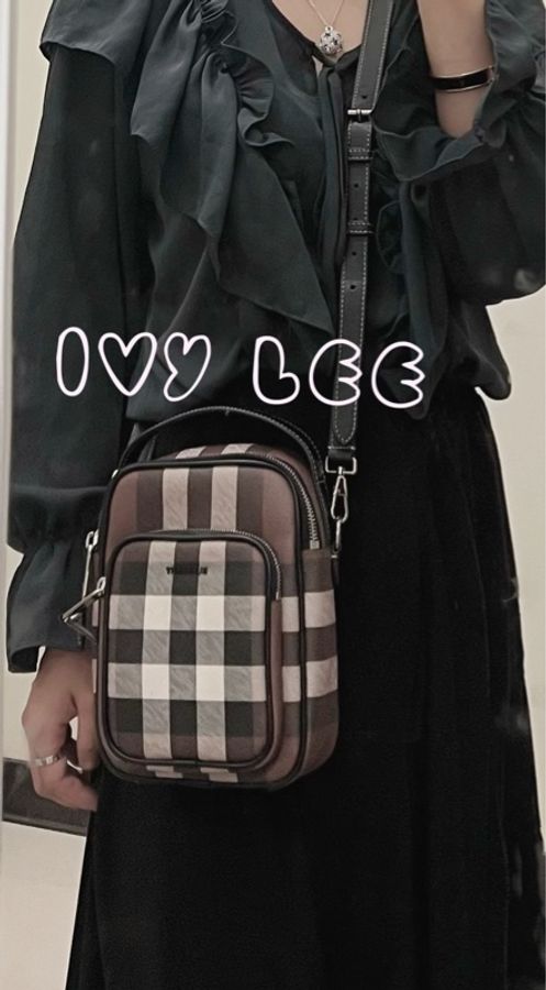 BURBERRY House Check 帆布小牛皮經典格紋 深樺木棕色 斜背包 肩背包 二手精品-23