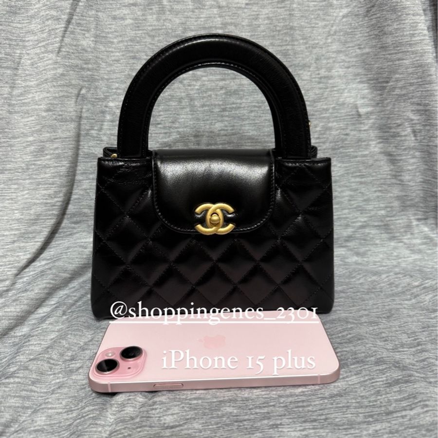 香奈兒 Chanel 全新品 Kelly nano shopping bag 凱莉包 可放手機的尺寸-3