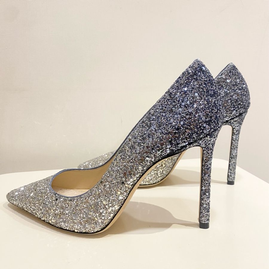 全新Jimmy choo 經典漸層亮片高跟鞋/婚鞋10cm-0