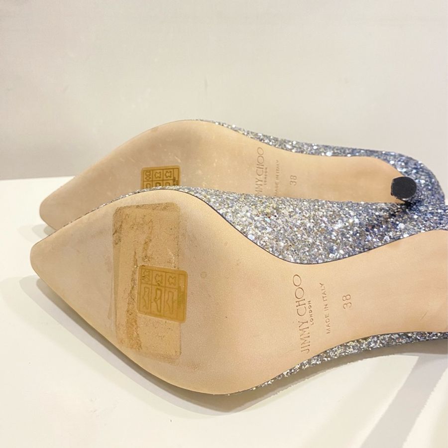 全新Jimmy choo 經典漸層亮片高跟鞋/婚鞋10cm-5
