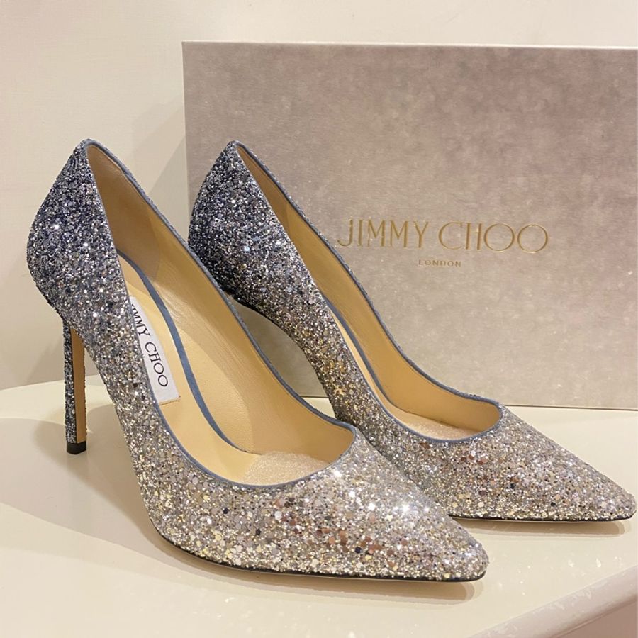 全新Jimmy choo 經典漸層亮片高跟鞋/婚鞋10cm-6