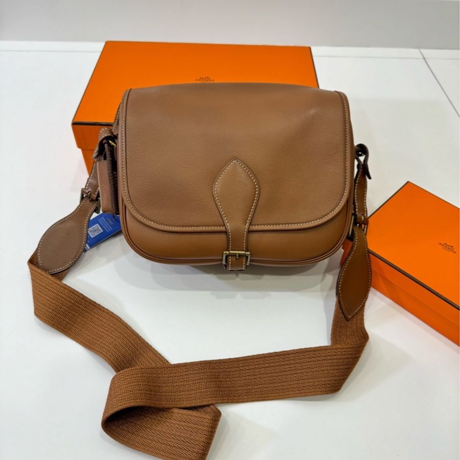 HERMES 愛馬仕 Vintage 棕 斜背包 肩背包 馬鞍包 側背包 手提包-1