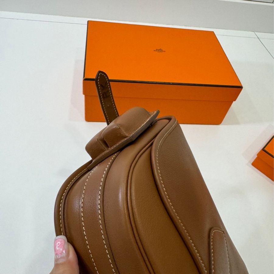 HERMES 愛馬仕 Vintage 棕 斜背包 肩背包 馬鞍包 側背包 手提包-7