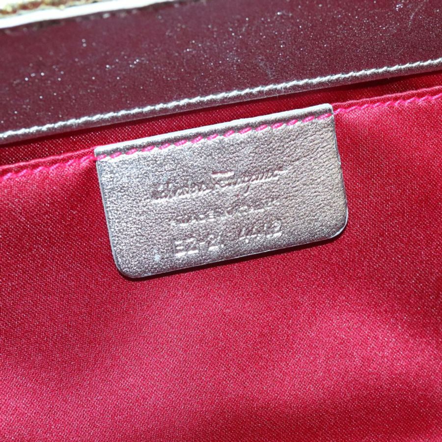 【日本直送】Salvatore Ferragamo Gancini 手提包,藤編銀色金色,正品,貨號 89809A-10