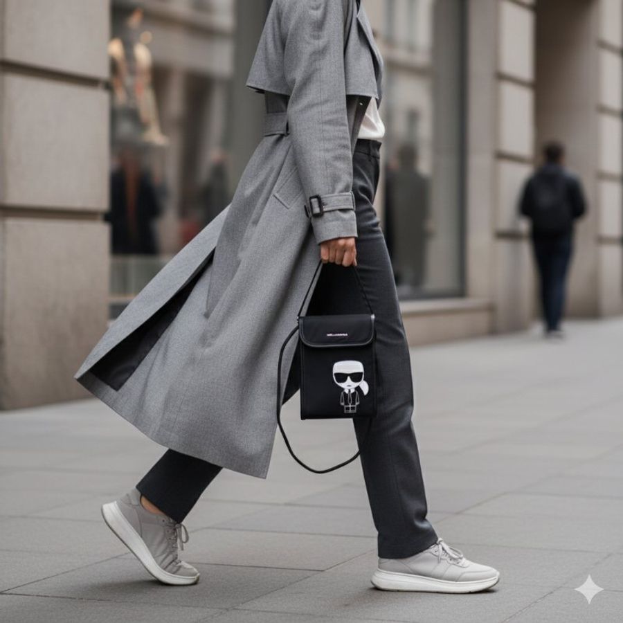 💝 雙11收藏這篇!這款超好搭,拍照、實用都滿分📸【KARL LAGERFELD 卡爾老佛爺】尼龍 單肩挎包 手機包 斜背包-0