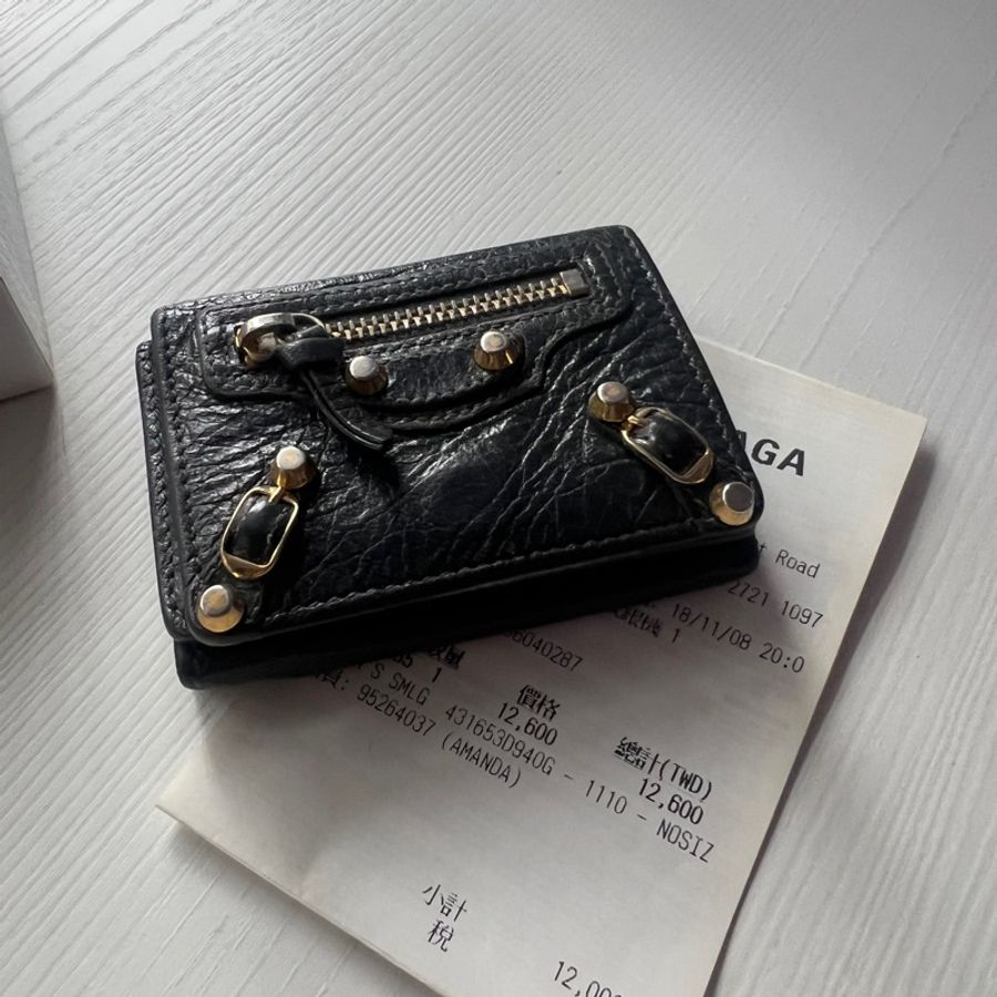 balenciaga 小羊皮灰色皮夾-2