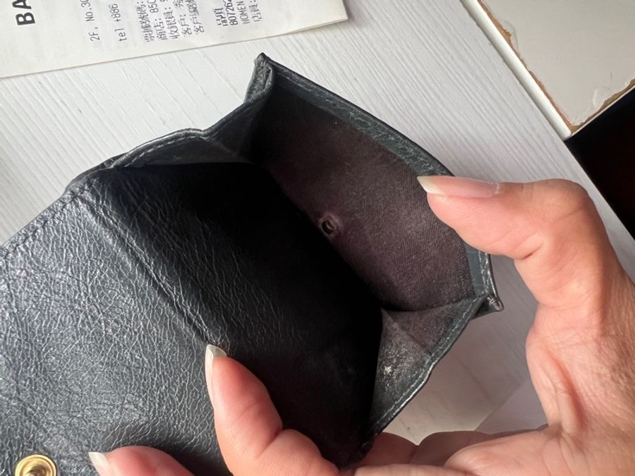 balenciaga 小羊皮灰色皮夾-13