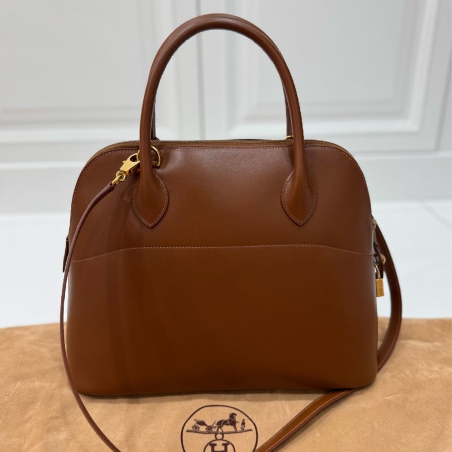 HERMES 愛馬仕 棕色 金棕 31 Bolide 保齡球包 手提包 斜背包 肩背包 側背包-2