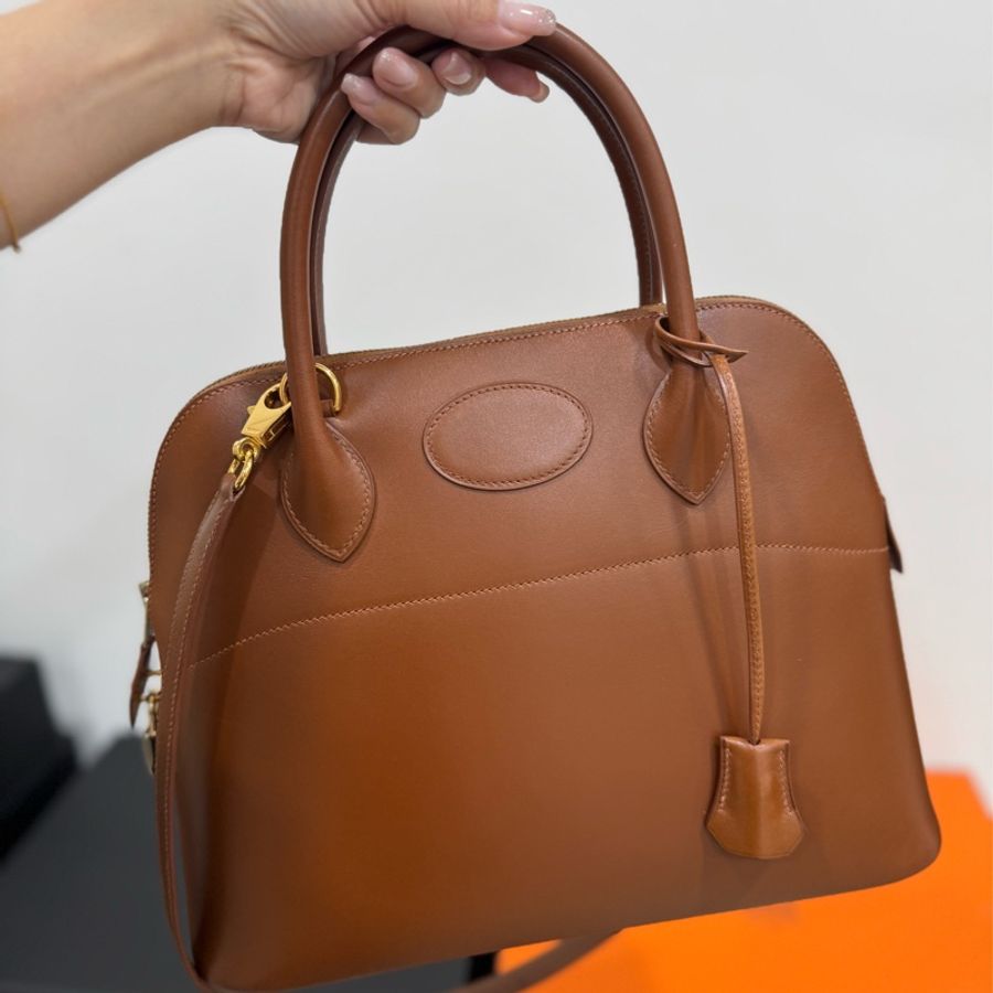 HERMES 愛馬仕 棕色 金棕 31 Bolide 保齡球包 手提包 斜背包 肩背包 側背包-3