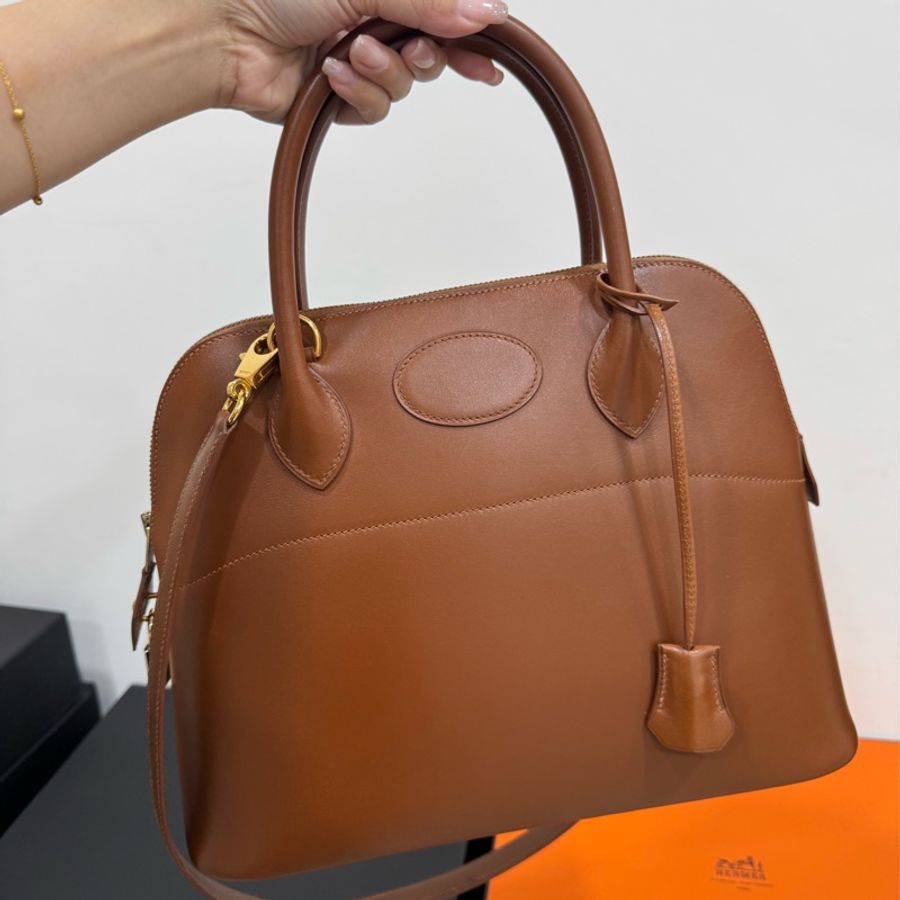 HERMES 愛馬仕 棕色 金棕 31 Bolide 保齡球包 手提包 斜背包 肩背包 側背包-4