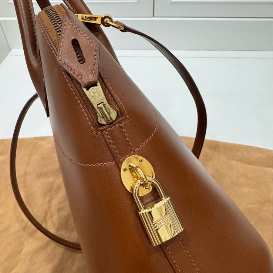 HERMES 愛馬仕 棕色 金棕 31 Bolide 保齡球包 手提包 斜背包 肩背包 側背包-7