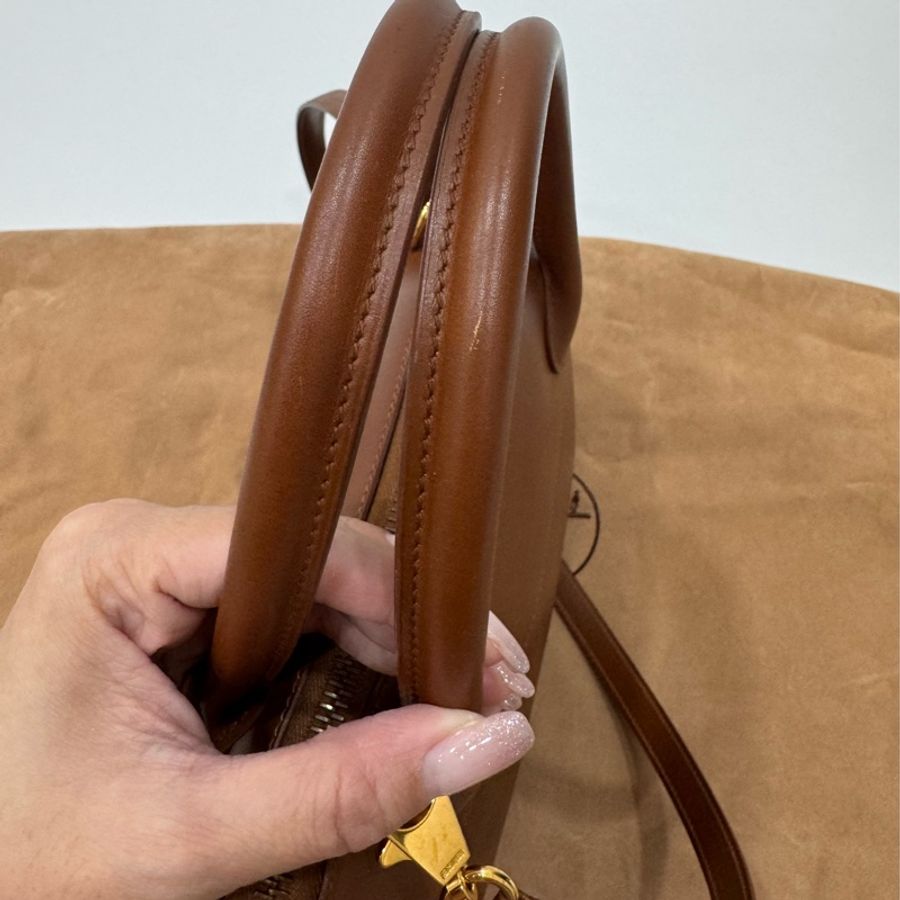 HERMES 愛馬仕 棕色 金棕 31 Bolide 保齡球包 手提包 斜背包 肩背包 側背包-12