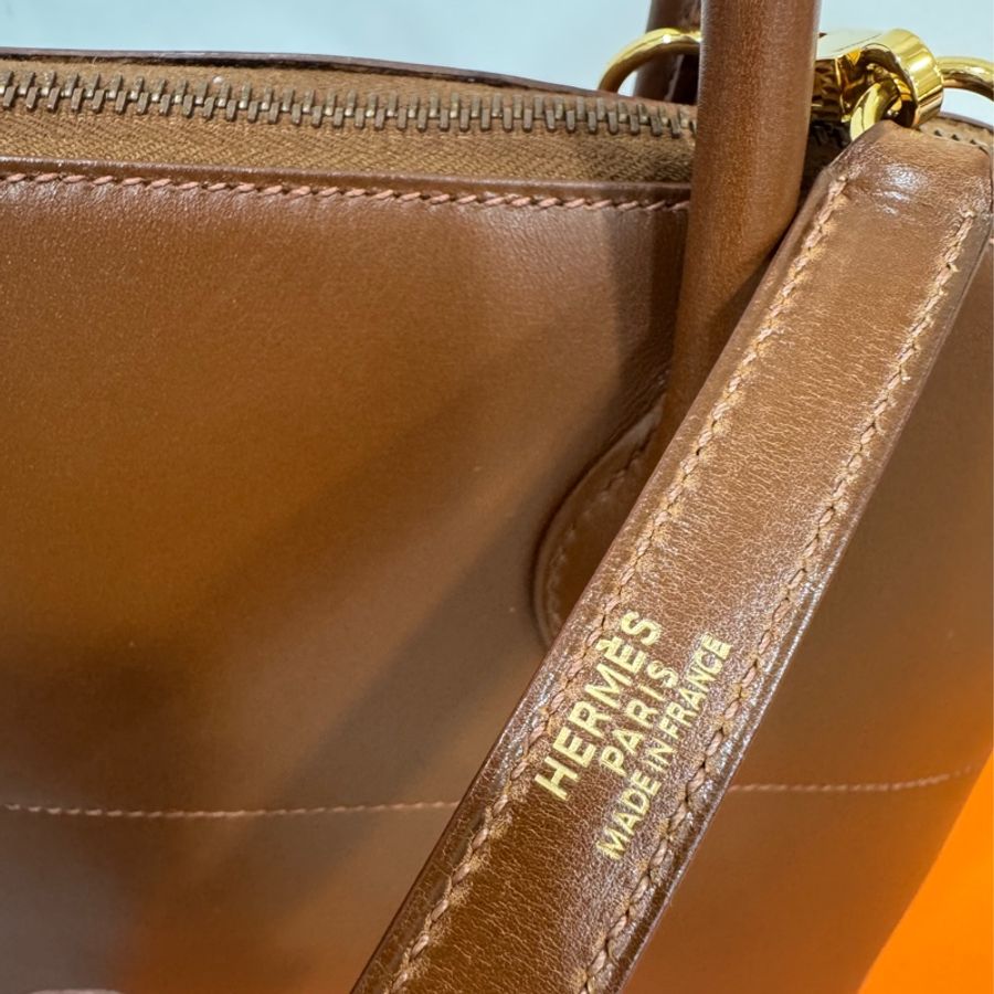 HERMES 愛馬仕 棕色 金棕 31 Bolide 保齡球包 手提包 斜背包 肩背包 側背包-19