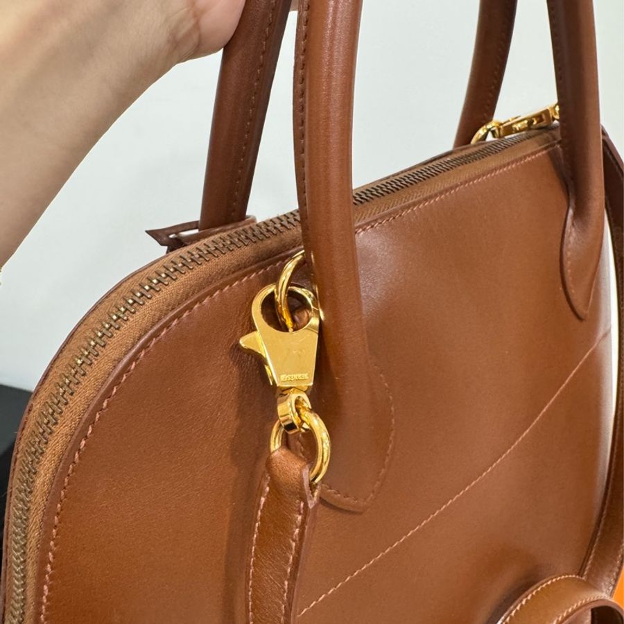 HERMES 愛馬仕 棕色 金棕 31 Bolide 保齡球包 手提包 斜背包 肩背包 側背包-20