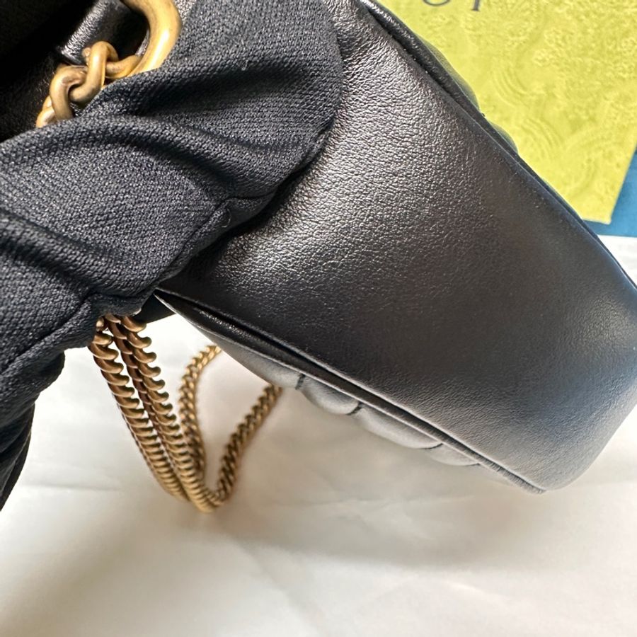 ❄️GUCCI 黑色MARMONT半月形迷你腋下肩背包699514/-5