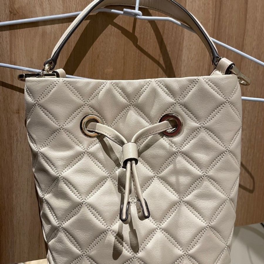 Kate Spade Natalia Small Bucket Bag 米色真皮水桶兩用包-0