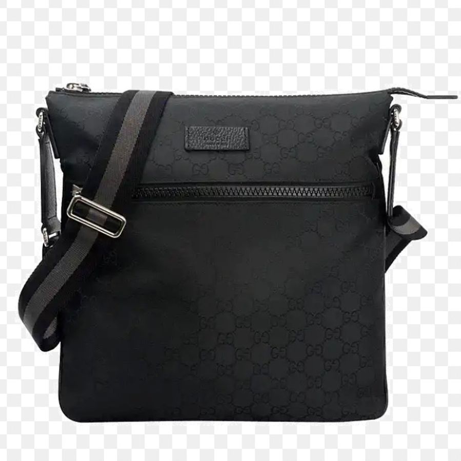 GUCCI GG Logo 尼龍拉鍊大款斜背包-0