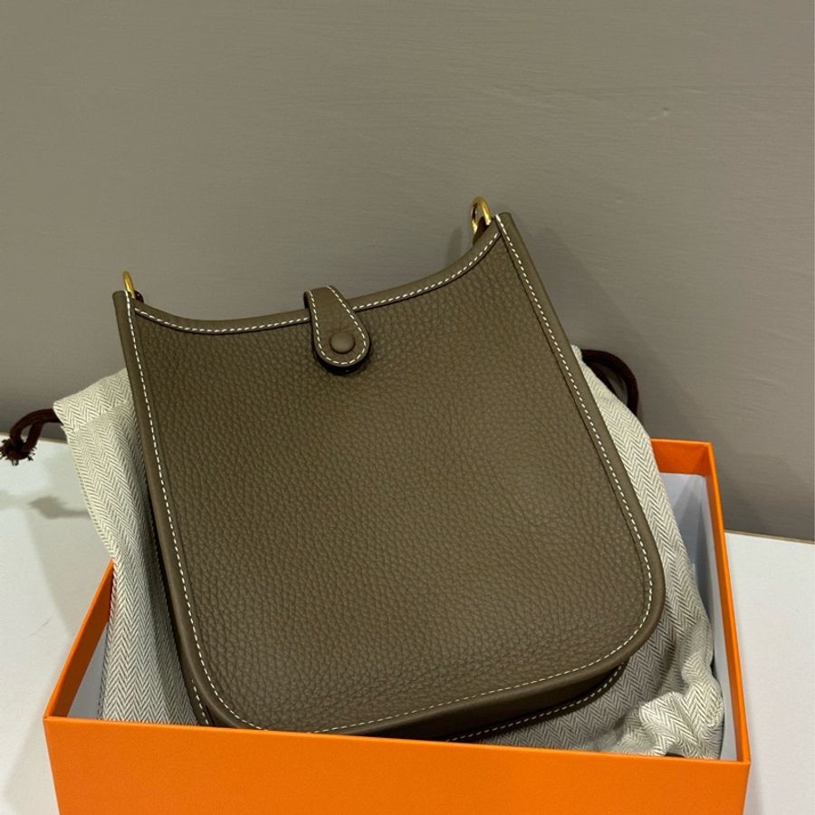 HERMES mini evelyne 16 大象灰金扣-6