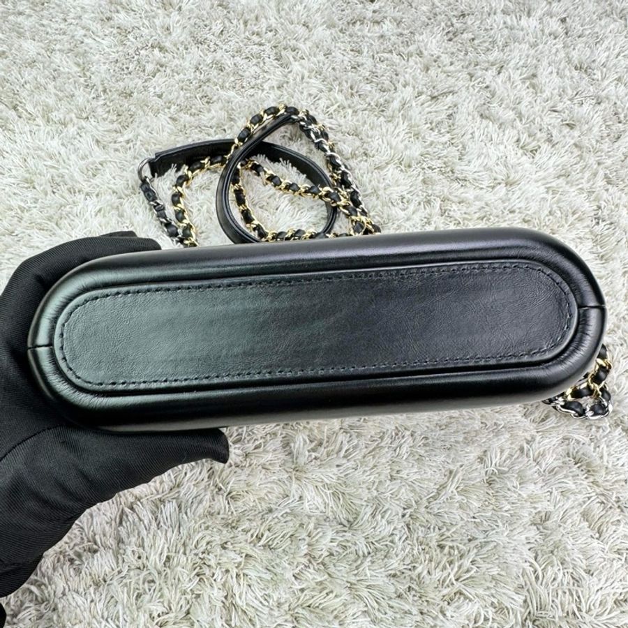 香奈兒  Chanel   Mini  流浪包 WOC  黑金-11