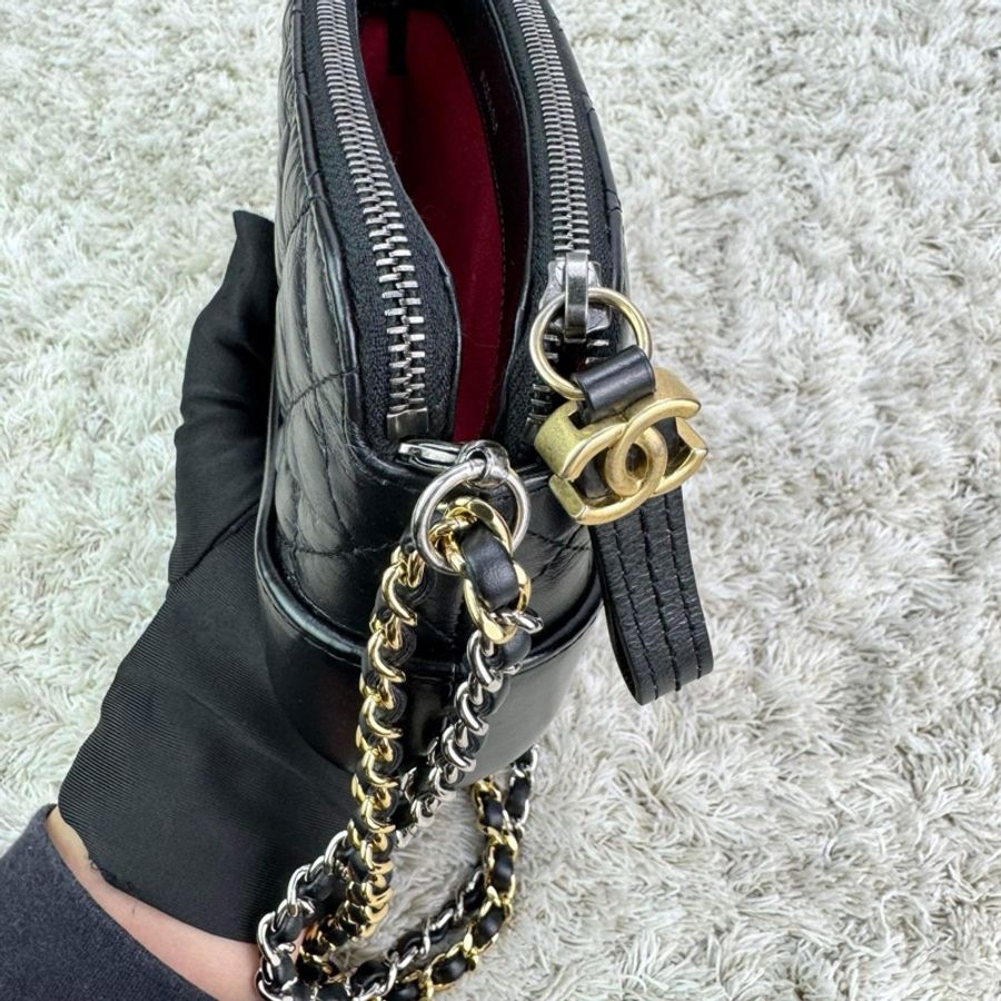 香奈兒  Chanel   Mini  流浪包 WOC  黑金-25