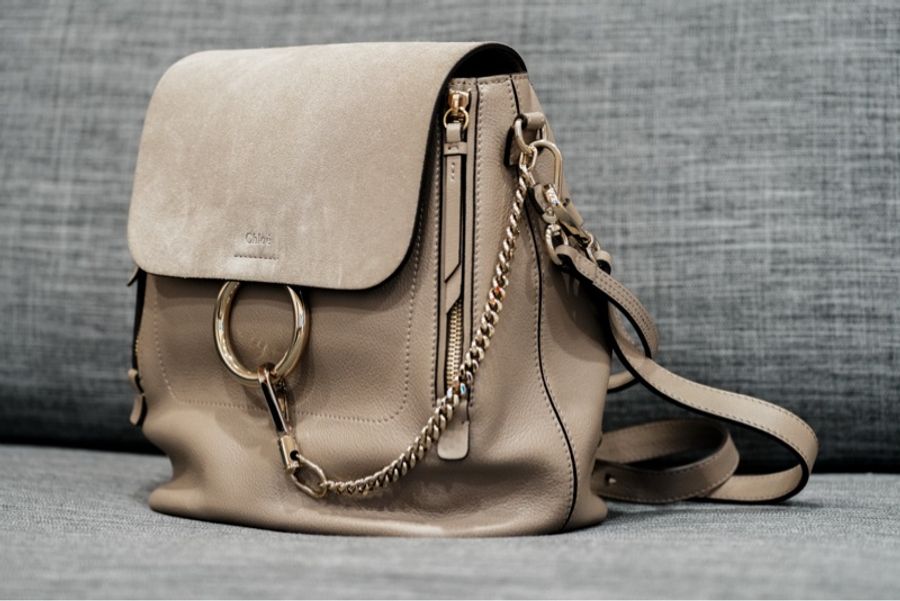 Chloé Faye Small Textured-Leather and Suede Backpack-1
