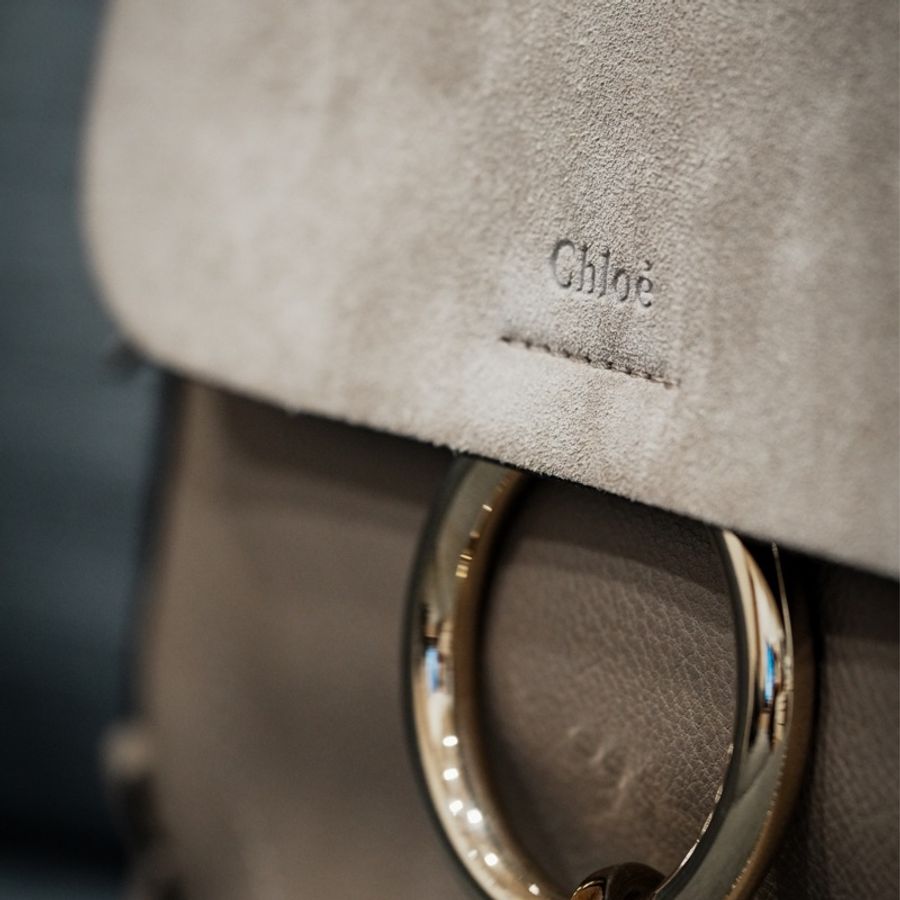 Chloé Faye Small Textured-Leather and Suede Backpack-3