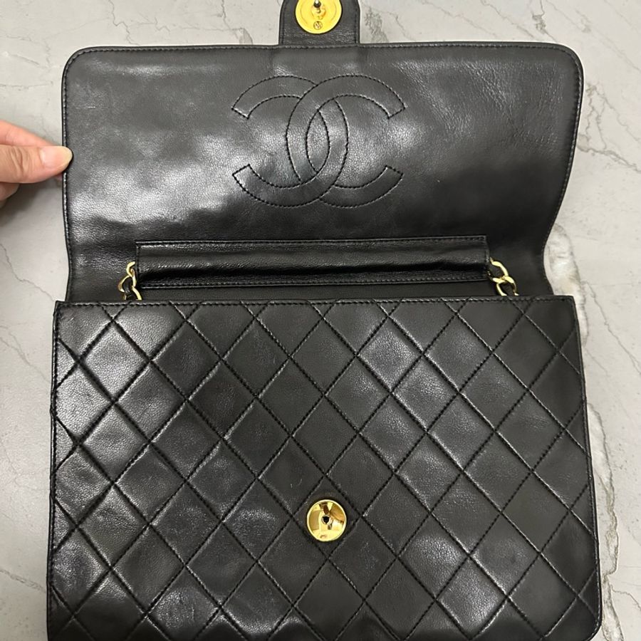 中古CHANEL 經典Matelassé classic flap 25cm肩背包-5