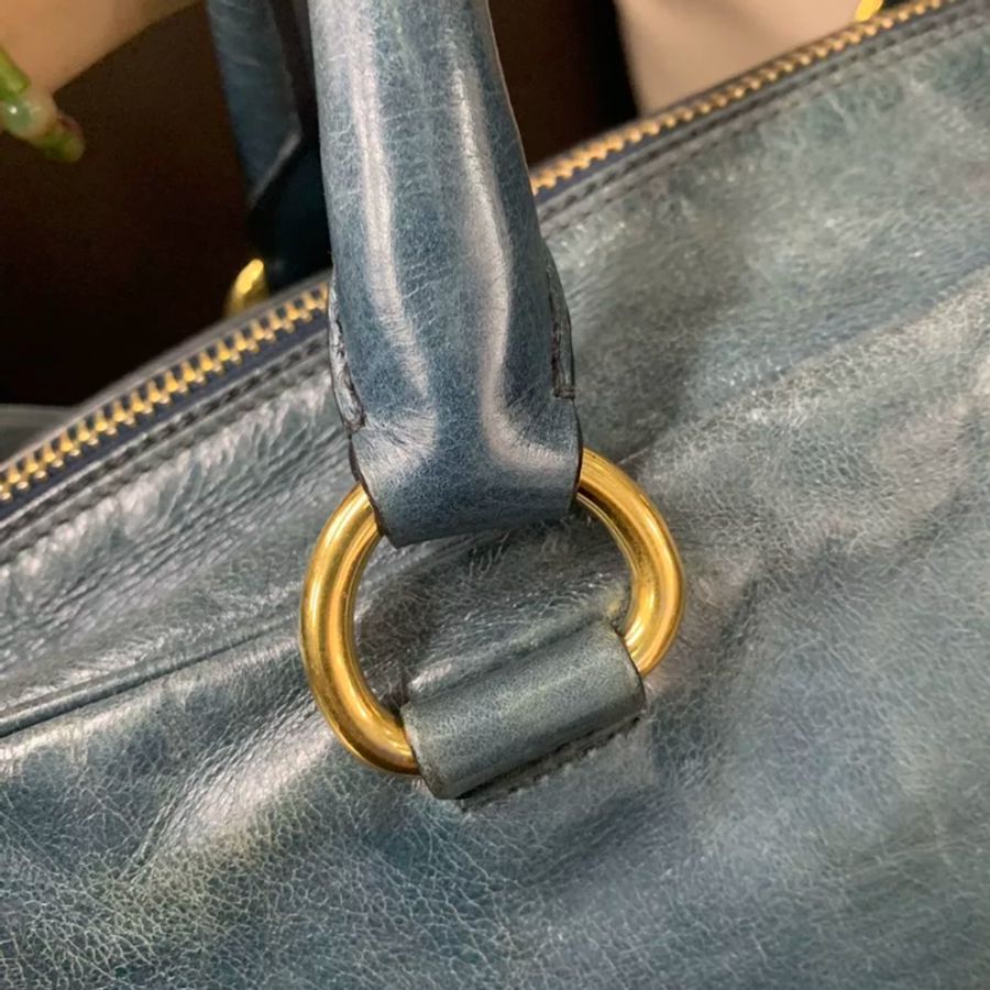 Prada油蠟牛皮手提斜挎包👜配原廠長背帶💝-31