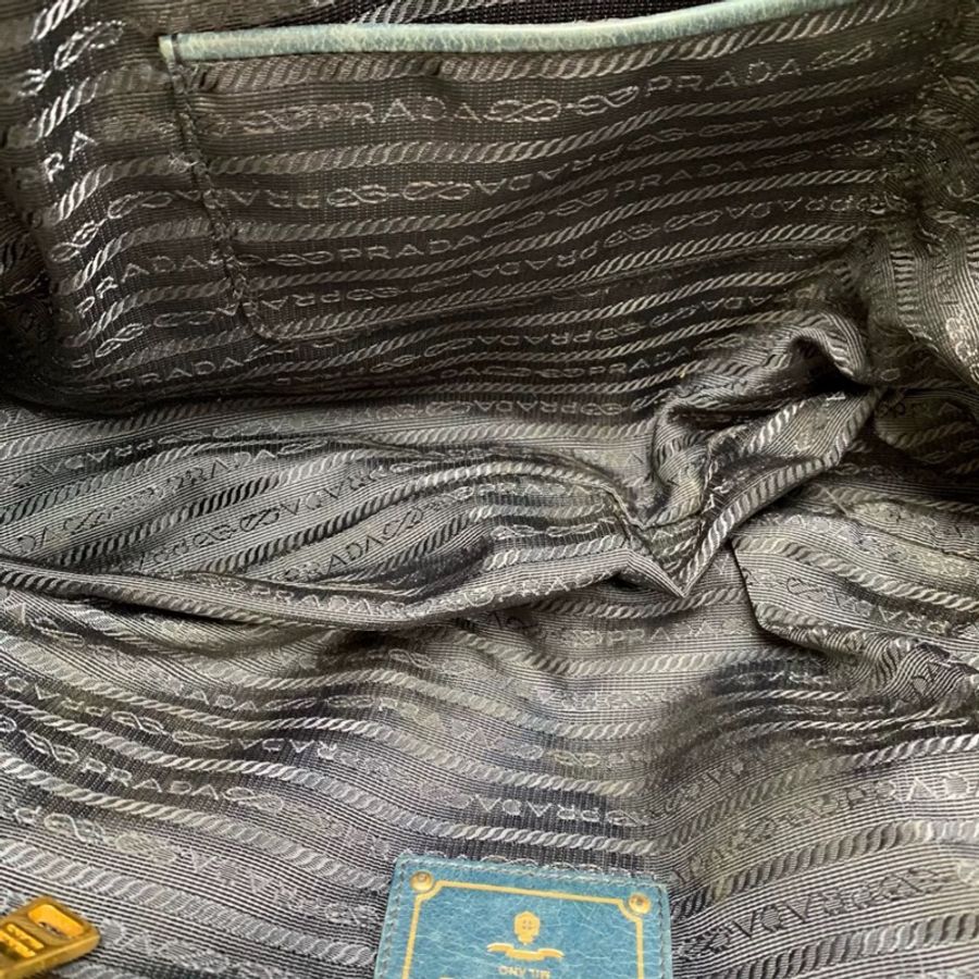 Prada油蠟牛皮手提斜背包👜媽媽包 旅行袋🔥97新閒置🔥-14