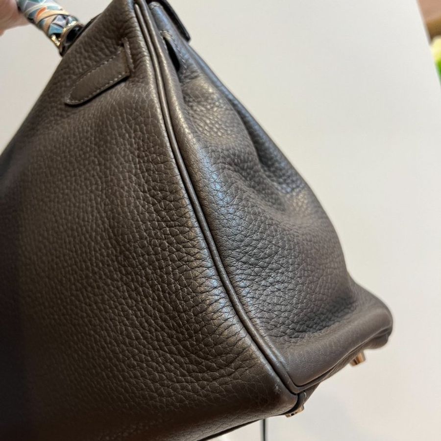 HERMES 愛馬仕 Kelly 32 灰 凱莉包 字母E 銀釦 手提包 斜背包 側背包 附絲巾-5