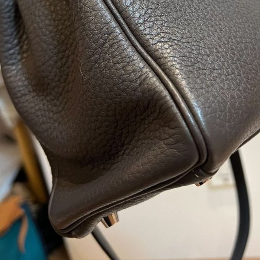 HERMES 愛馬仕 Kelly 32 灰 凱莉包 字母E 銀釦 手提包 斜背包 側背包 附絲巾-23