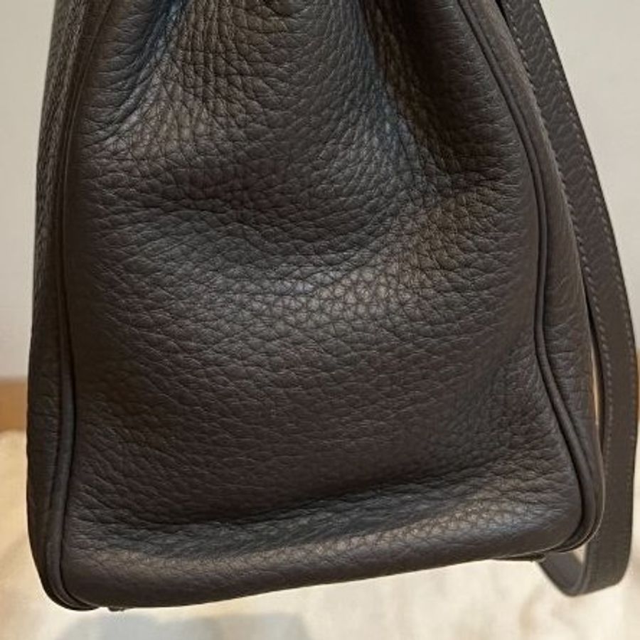 HERMES 愛馬仕 Kelly 32 灰 凱莉包 字母E 銀釦 手提包 斜背包 側背包 附絲巾-24