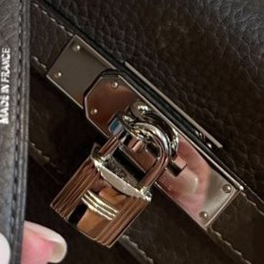 HERMES 愛馬仕 Kelly 32 灰 凱莉包 字母E 銀釦 手提包 斜背包 側背包 附絲巾-27