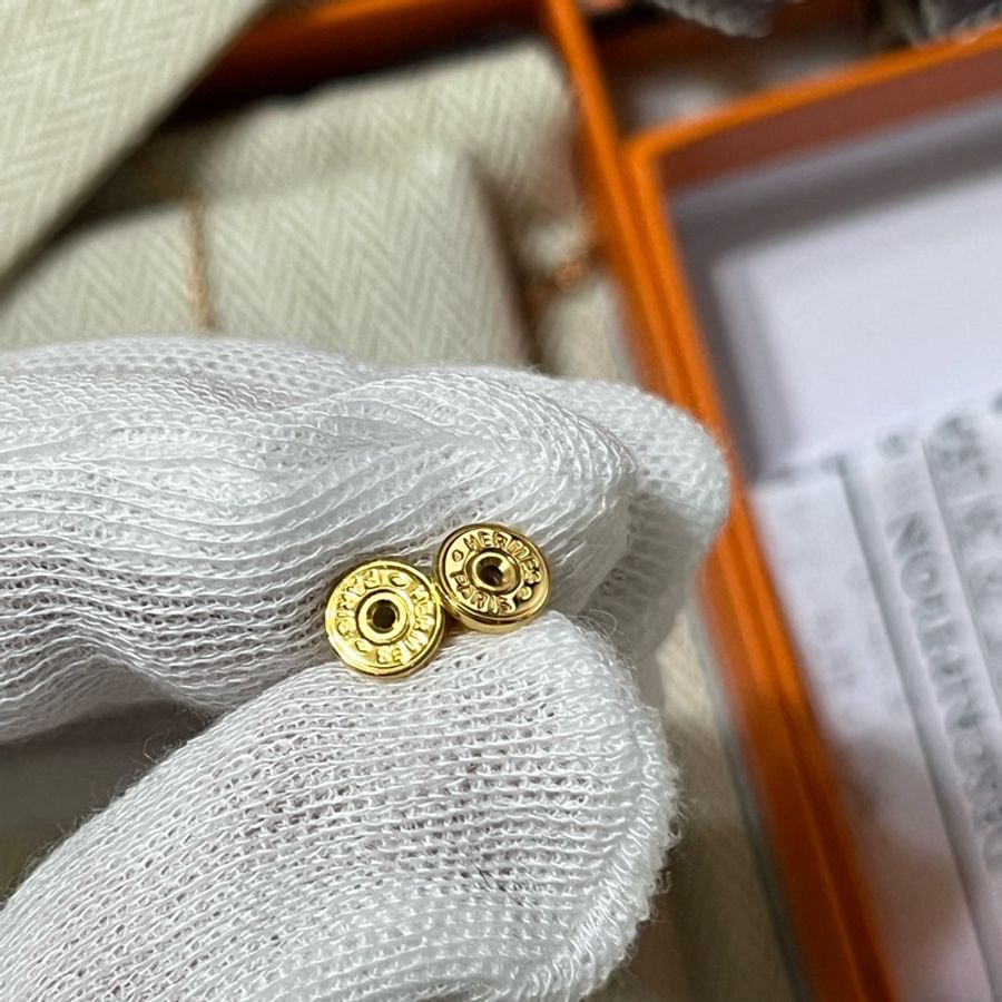 售HERMES・愛馬仕#mini pop H #耳釘奶白色-7