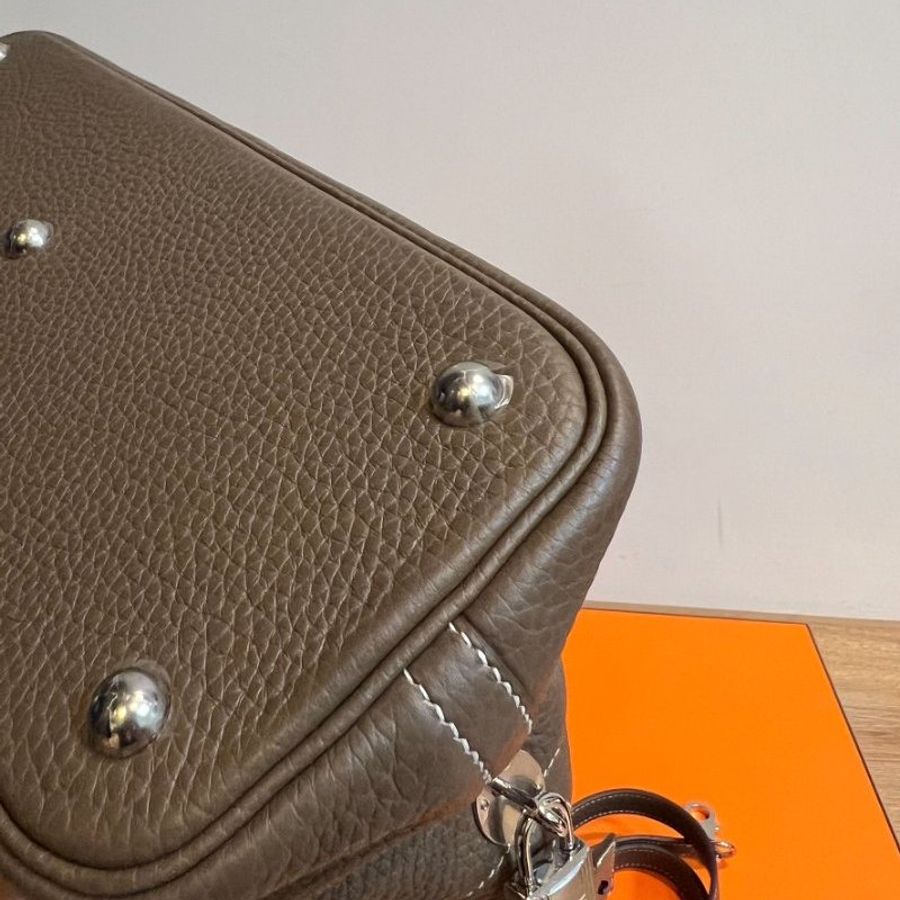 hermes bolide 31 大象灰 色號18 斜背包 肩背包 手提包 保齡球包 側背包 附絲巾-8