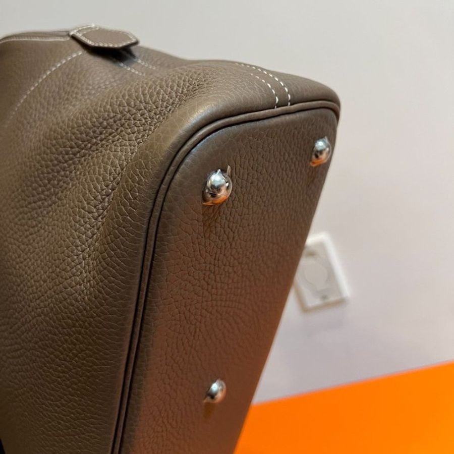 hermes bolide 31 大象灰 色號18 斜背包 肩背包 手提包 保齡球包 側背包 附絲巾-9