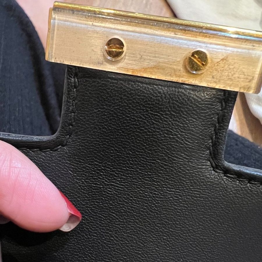 HERMÈS 愛馬仕 Constance 24 Epsom皮 康康 經典黑 黑金 玫瑰 金釦 斜背包 肩背包 手提包 側背包-15