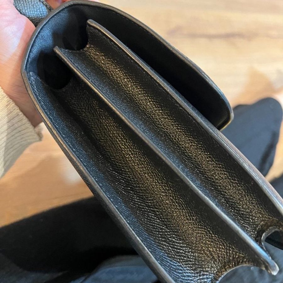 HERMÈS 愛馬仕 Constance 24 Epsom皮 康康 經典黑 黑金 玫瑰 金釦 斜背包 肩背包 手提包 側背包-24