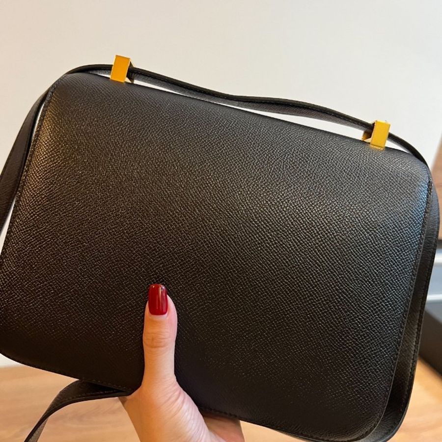 HERMÈS 愛馬仕 Constance 24 Epsom皮 康康 經典黑 黑金 玫瑰 金釦 斜背包 肩背包 手提包 側背包-27