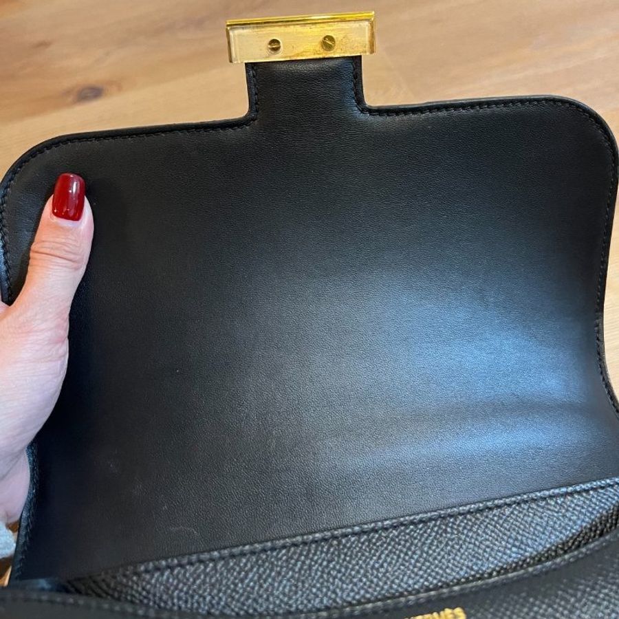 HERMÈS 愛馬仕 Constance 24 Epsom皮 康康 經典黑 黑金 玫瑰 金釦 斜背包 肩背包 手提包 側背包-28